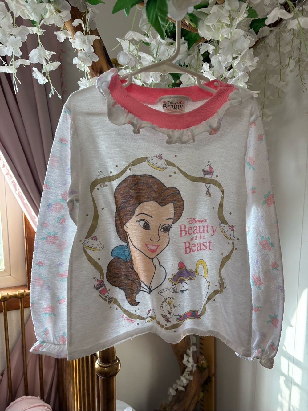Vintage Beauty and the Beast Long Sleeve Top Pajama Top🌹
